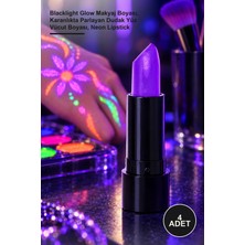 Yenilig 4 Adet Uv Neon Mor Ruj – Blacklight Glow Makyaj Boyası, Karanlıkta Parlayan Dudak Yüz Vücut Boyası, Neon Lipstick