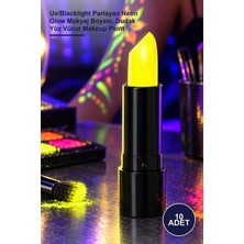 Yenilig 10 Adet Uv Neon Sarı Ruj – Uv/blacklight Parlayan Neon Glow Makyaj Boyası, Dudak Yüz Vücut Makeup Paint