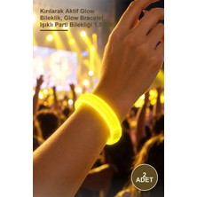 Yenilig 2 Adet Kalın Sarı Glow Bileklik – Kırılarak Aktif Glow Bileklik, Glow Bracelet, Işıklı Parti Bilekliği 1,5 cm