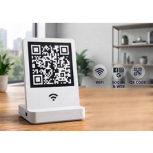 Besso Kişiselleştirilebilir 3D Baskı Qr Kod Stant / Insta, Wifi ve Web Sitesi Uyumlu, Masaüstü Işletme Standı