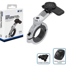 Quadlock Motosiklet Scooter Gidon Bağlantılı Pro Chrome Large Telefon Tutucu Seti