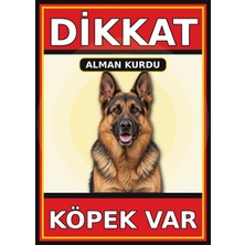 Ti Play Alman Kurdu Dikkat Köpek Var Levhası 50X70 cm Uv Baskılı Pvc Uyarı Tabelası