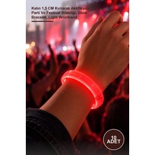 Yenilig 10 Adet Kırmızı Glow Bileklik – Kalın 1,5 cm Kırılarak Aktifleşen Parti ve Festival Bilekliği, Glow Bracelet, Light Wristband