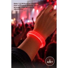 Yenilig 2 Adet Kırmızı Glow Bileklik – Kalın 1,5 cm Kırılarak Aktifleşen Parti ve Festival Bilekliği, Glow Bracelet, Light Wristband