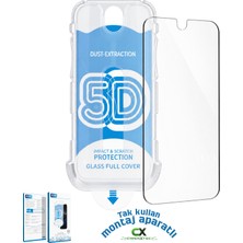 Cimenx iPhone 16 Pro - 9h Platinum Glass Full Cover Montaj Aparatlı Ekran Koruyucu Cam
