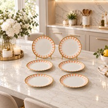 Evin Bizden Modern Porselen Rosaline Desen 6 Kişilik 19 cm Pasta Tabağı Seti