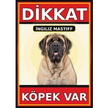 Ti Play Ingiliz Mastiff Dikkat Köpek Var Levhası 35X50 cm Uv Baskılı Pvc Uyarı Tabelası