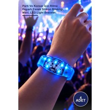 Yenilig 4 Adet Sese Duyarlı Sensörlü LED Işıklı Bileklik – Parti ve Konser Için Ritme Duyarlı Esnek Silikon Bilekliği, Mavi, LED Light Bracelet