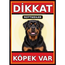 Ti Play Rottweiler Dikkat Köpek Var Levhası 35X50 cm Uv Baskılı Pvc Uyarı Tabelası