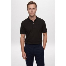 D'S Damat Ds Damat Regular Fit Acı Kahve %100 Pamuklu Uzun Ömürlü Kıvrılmaz Polo Yaka Nakışlı T-Shirt