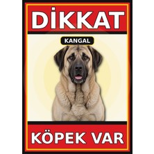Ti Play Kangal Dikkat Köpek Var Levhası 50X70 cm Uv Baskılı Pvc Uyarı Tabelası