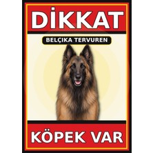 Ti Play Belçika Tervuren Dikkat Köpek Var Levhası 35X50 cm Uv Baskılı Pvc Uyarı Tabelası