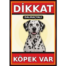 Ti Play Dalmaçyalı Dikkat Köpek Var Levhası 50X70 cm Uv Baskılı Pvc Uyarı Tabelası