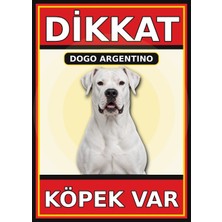 Ti Play Dogo Argentino Dikkat Köpek Var Levhası 50X70 cm Uv Baskılı Pvc Uyarı Tabelası