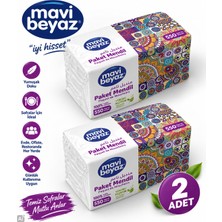 Mavi Beyaz Paket Mendil 2’li Set – 2 × 550 Yaprak