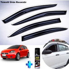 Caraks Fiat Punto ve Evo Cam Rüzgarlığı Abs Nikelajlı Mügen Cam Rüzgarlığı 2006-2017 Arası + Ebrayn 500 ml Lastik Parlatıcı
