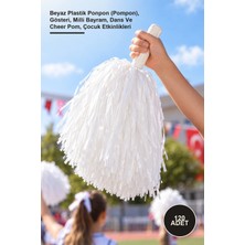 Yenilig 120 Adet Okul Gösteri Ponponu – Beyaz Plastik Ponpon (Pompon), Gösteri, Milli Bayram, Dans ve Cheer Pom, Çocuk Etkinlikleri