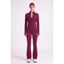 Holly Lolly Parmak Detaylı Fermuarlı Fabiola Ceket Bordo