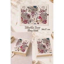 Renkli İzler Atölyesi Bloom Collection | 38X27 cm Büyük Boy Kitap Kılıfı | Rahle Boy Kur'an Uyumlu