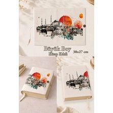 Renkli İzler Atölyesi Istanbul Serisi | 38X27 cm Büyük Boy Kitap Kılıfı | Orta Boy, Hafız Boy ve Rahle Boy Kur'an Uyumlu