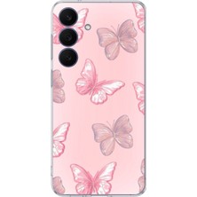 TechTree Galaxy 26 Fe Uyumlu Pembe Kelebekler Baskılı Silikon Kılıf