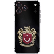 TechTree iPhone 18 Pro Max Uyumlu Türk Sembolü Kurt ve Bayrak Desenli Baskılı Silikon Kılıf