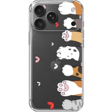 TechTree iPhone 18 Pro Uyumlu Sevimli Kedi Patiler Tasarımlı Baskılı Silikon Kılıf