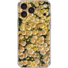 TechTree iPhone 18 Pro Max Uyumlu Papatya Bahçesi Sulu Boya Baskılı Silikon Kılıf