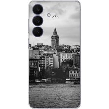 TechTree Galaxy 26 Fe Uyumlu Galata Kulesi ve Deniz Manzaralı Baskılı Silikon Kılıf