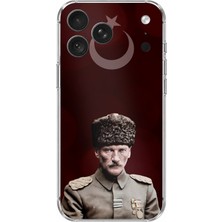 TechTree iPhone 18 Pro Uyumlu Ay Yıldız ve Başkomutan Atatürk Baskılı Silikon Kılıf