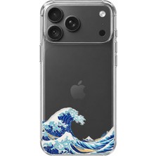 TechTree iPhone 18 Pro Uyumlu Kanagawa Oki Nami Ura Dalgası Tasarımlı Baskılı Silikon Kılıf