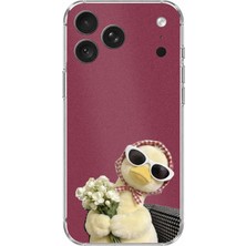 TechTree iPhone 18 Pro Uyumlu Çiçekli Ördek Baskılı Silikon Kılıf