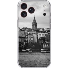 TechTree iPhone 18 Pro Max Uyumlu Galata Kulesi ve Deniz Manzaralı Baskılı Silikon Kılıf
