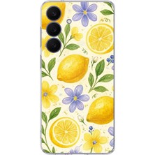 TechTree Galaxy 26 Fe Uyumlu Sulu Boya Limon ve Çiçek Desenli Baskılı Silikon Kılıf