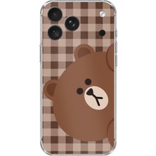 TechTree iPhone 18 Pro Uyumlu Kahverengi Ayı Yan Tasarımlı Baskılı Silikon Kılıf