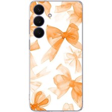 TechTree Galaxy 26 Fe Uyumlu Şeftali Fiyonk Kurdele Baskılı Silikon Kılıf