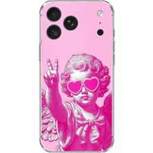 TechTree iPhone 18 Pro Uyumlu Neon Gözlüklü Modern Eros Baskılı Silikon Kılıf
