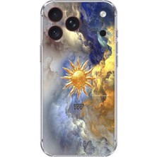 TechTree iPhone 18 Pro Max Uyumlu 777 Güneş ve Bulut Tasarım Baskılı Silikon Kılıf