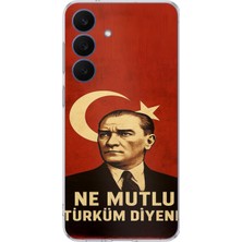 TechTree Galaxy 26 Fe Uyumlu Ne Mutlu Türkiye Bayrak Atatürk Baskılı Silikon Kılıf