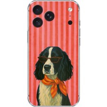 TechTree iPhone 18 Pro Max Uyumlu Gözlüklü ve Fularlı Havalı Köpek Baskılı Silikon Kılıf