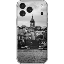 TechTree iPhone 18 Pro Uyumlu Galata Kulesi ve Deniz Manzaralı Baskılı Silikon Kılıf