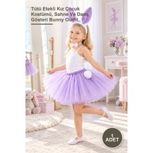 Yenilig 1 Adet Lila Mor Tavşan Kostüm Seti – Tütü Etekli Kız Çocuk Kostümü, Sahne ve Dans Gösteri Bunny Outfit