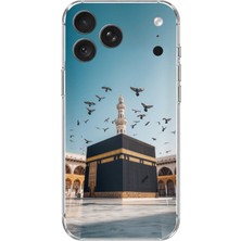 TechTree iPhone 18 Pro Uyumlu Kabe Umre ve Kuşlar Baskılı Silikon Kılıf