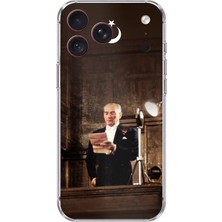 TechTree iPhone 18 Pro Max Uyumlu Atatürk Ilk Meclis Konuşması Baskılı Silikon Kılıf