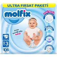 Molfix Bebek Bezi Ultra Fırsat Paketi Midi 3 No 108 Li
