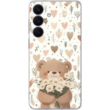 TechTree Galaxy 26 Fe Uyumlu Romantik Sevimli Ayıcık Baskılı Silikon Kılıf
