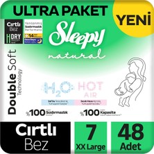 Sleepy Natural Double Soft Ultra Paket Bebek Bezi 7 Numara Xxlarge 48 Adet