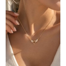 Alyans Model ✨ Angel Wing Halo – Taşlı Melek Kanadı ve Halka Detaylı Zarif Kolye