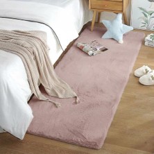 Dekoset Home Tavşan Tüyü Düz Kahverengi Yumuşak Yıkanabilir Tabanlı Peluş Halı