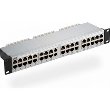 Leviton  CAT6PLUS 24 Port Cat6 0.5u (1/2 U) Ekransız Patch Panel LSA/110 - Siyah